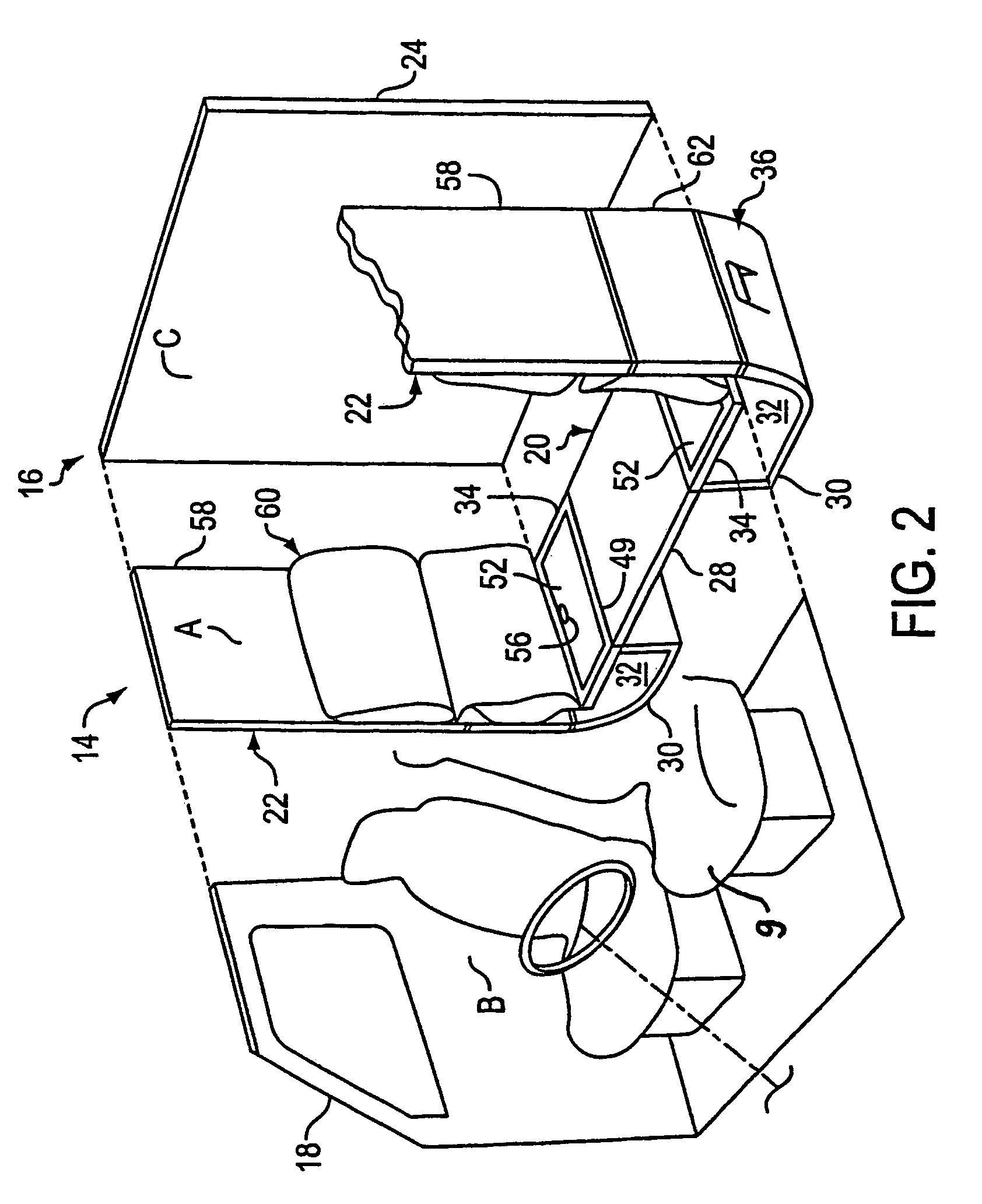 Modular sleeping compartment for trucks