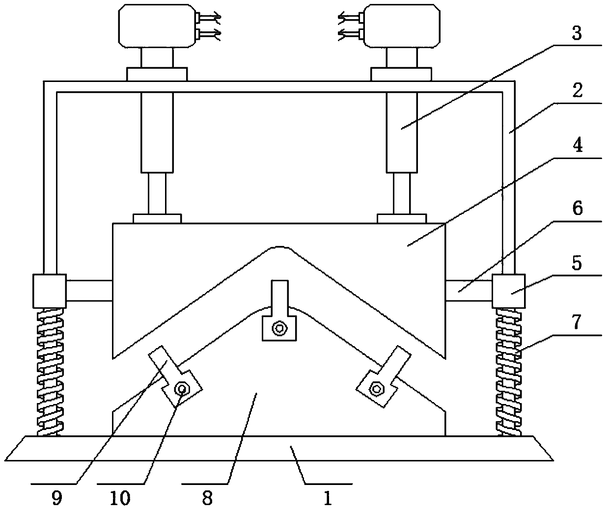 Edge cutting and bending one-time forming die for bracket of automobile fuel tank