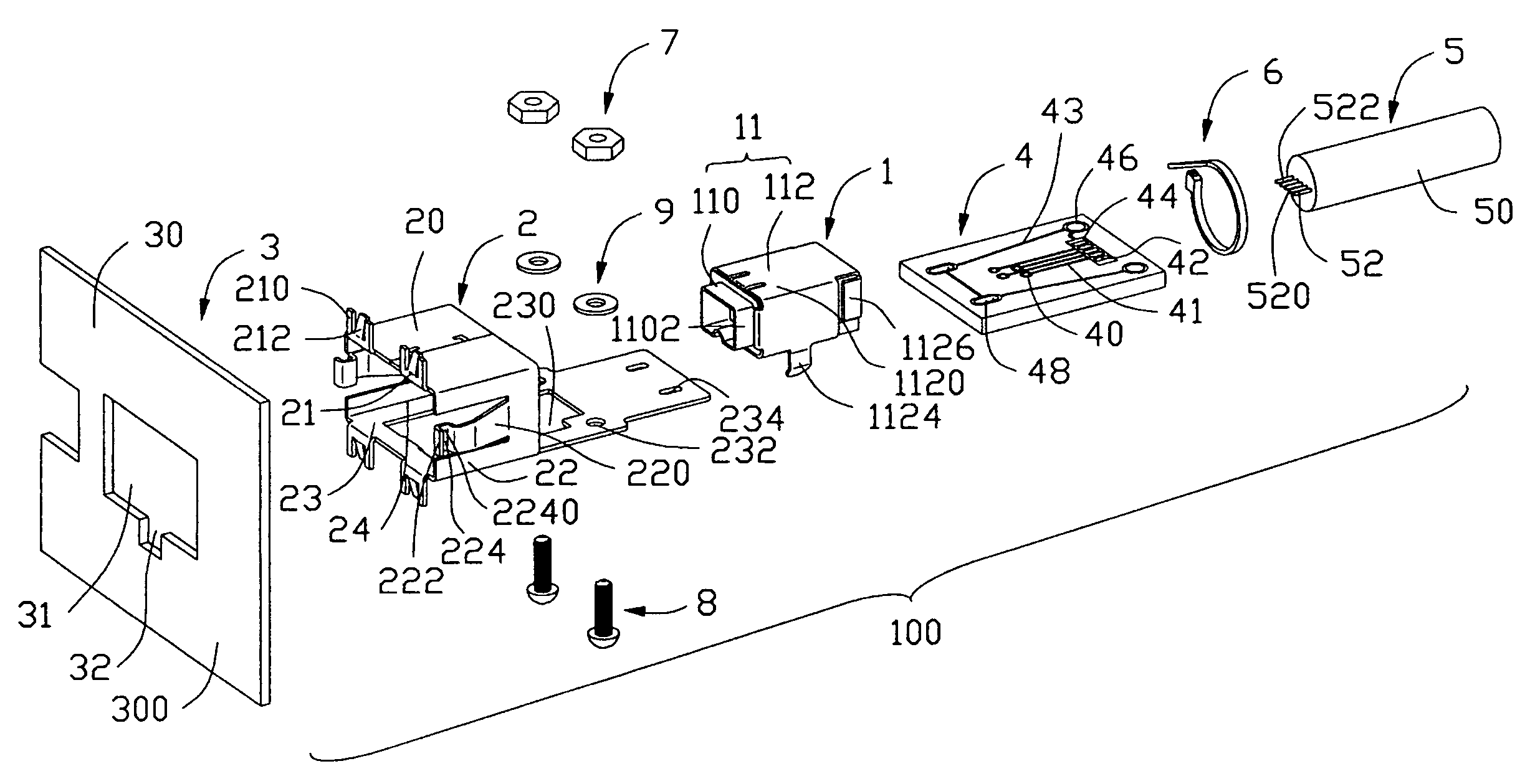 Panel mount cable connector assembly