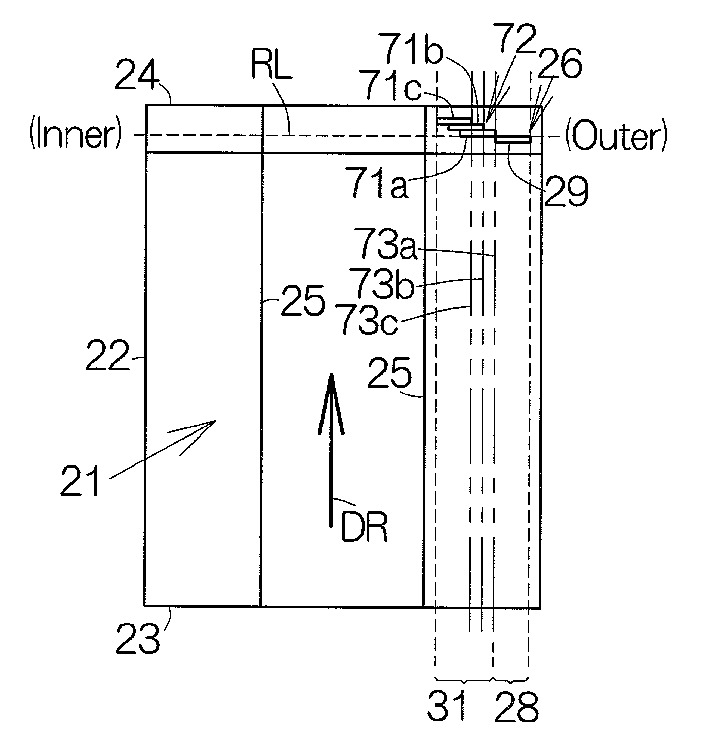 Writer for head positioning information over recording medium