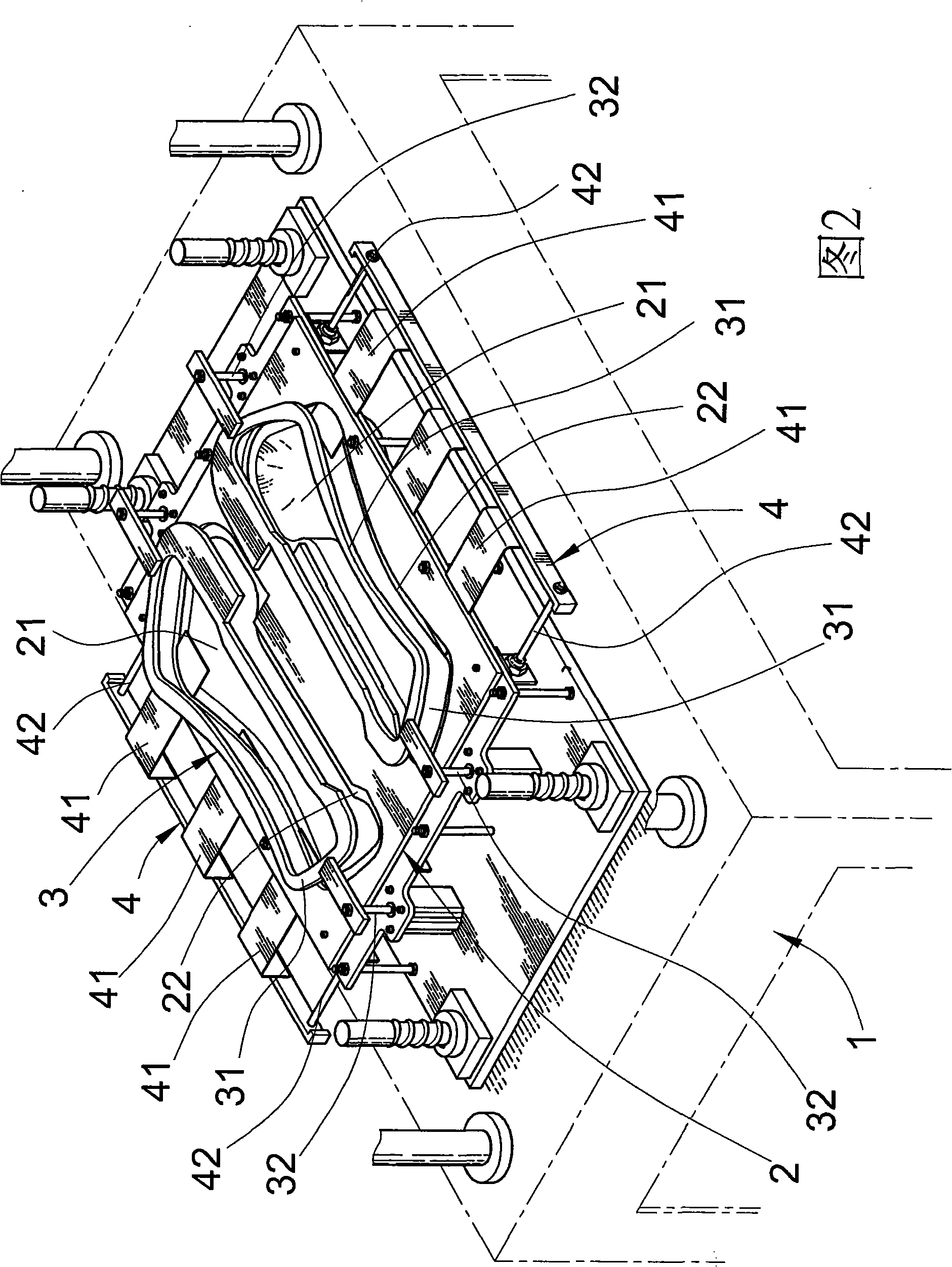 Glue sprayed coating attaching method and attaching device