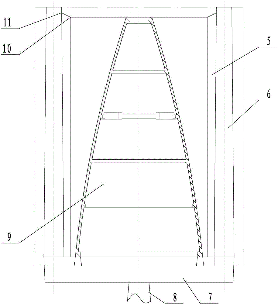 Tail wing pouring system and tail wing manufacturing method for aluminum alloy underwater launching tube