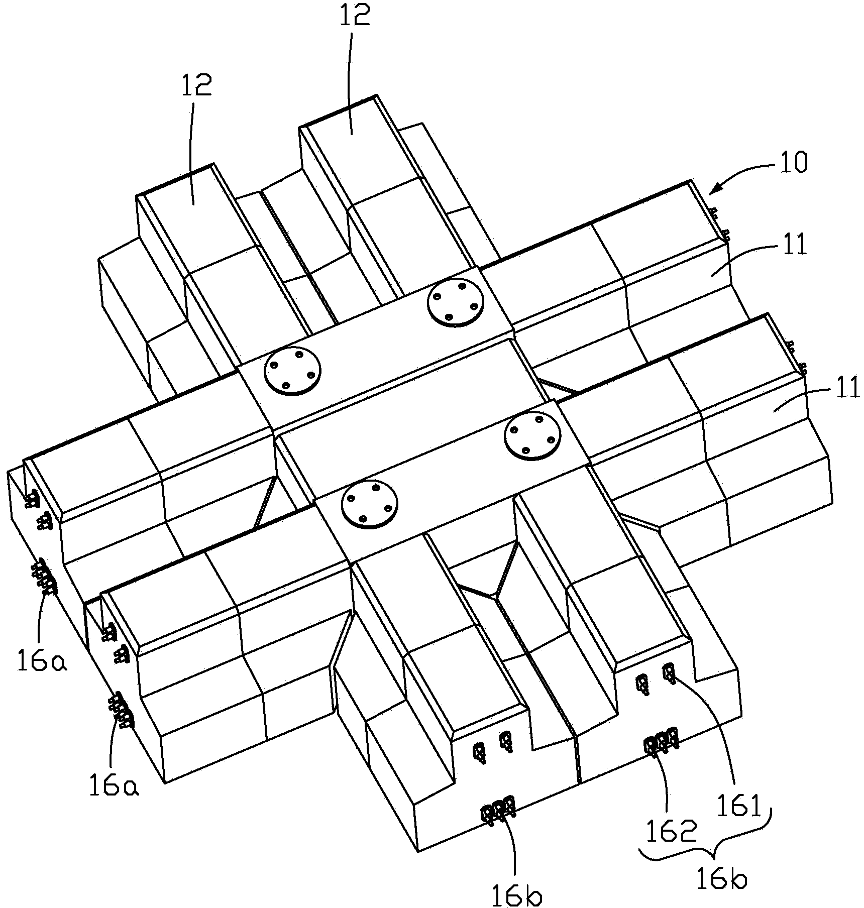 Prefabricated and assembled tower crane foundation