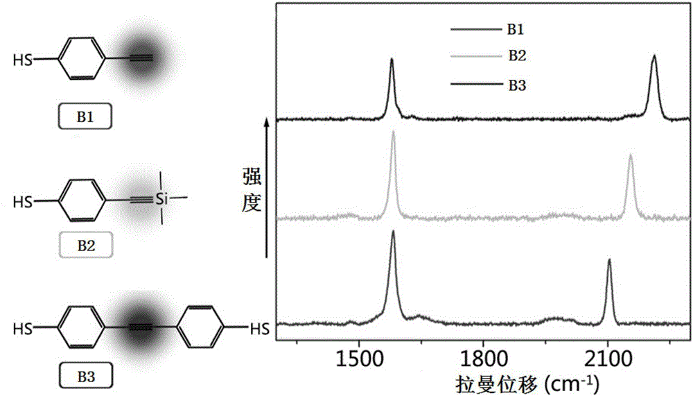 Optical-interference-free Raman labeling probe and preparation method and application thereof