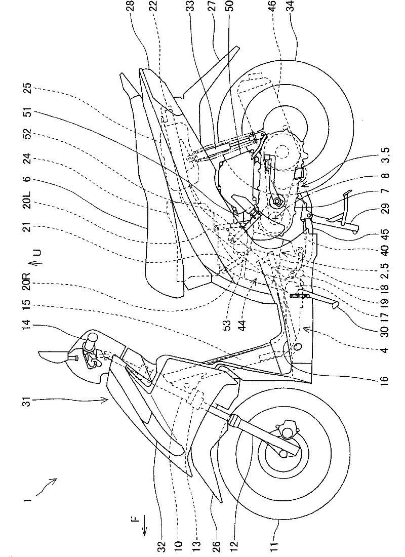 Intake system structure of power unit