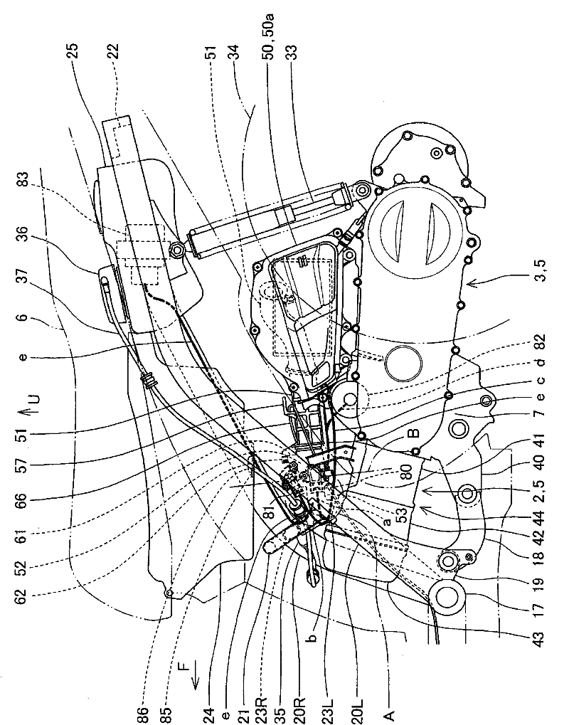 Intake system structure of power unit