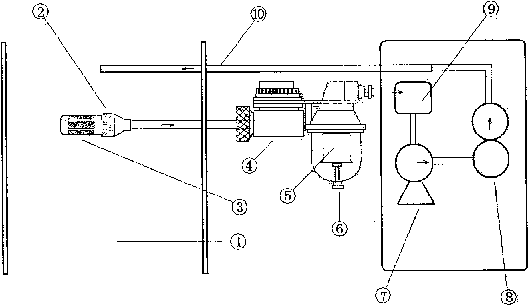 High-humidity smoke sampling sulfur dioxide separating device