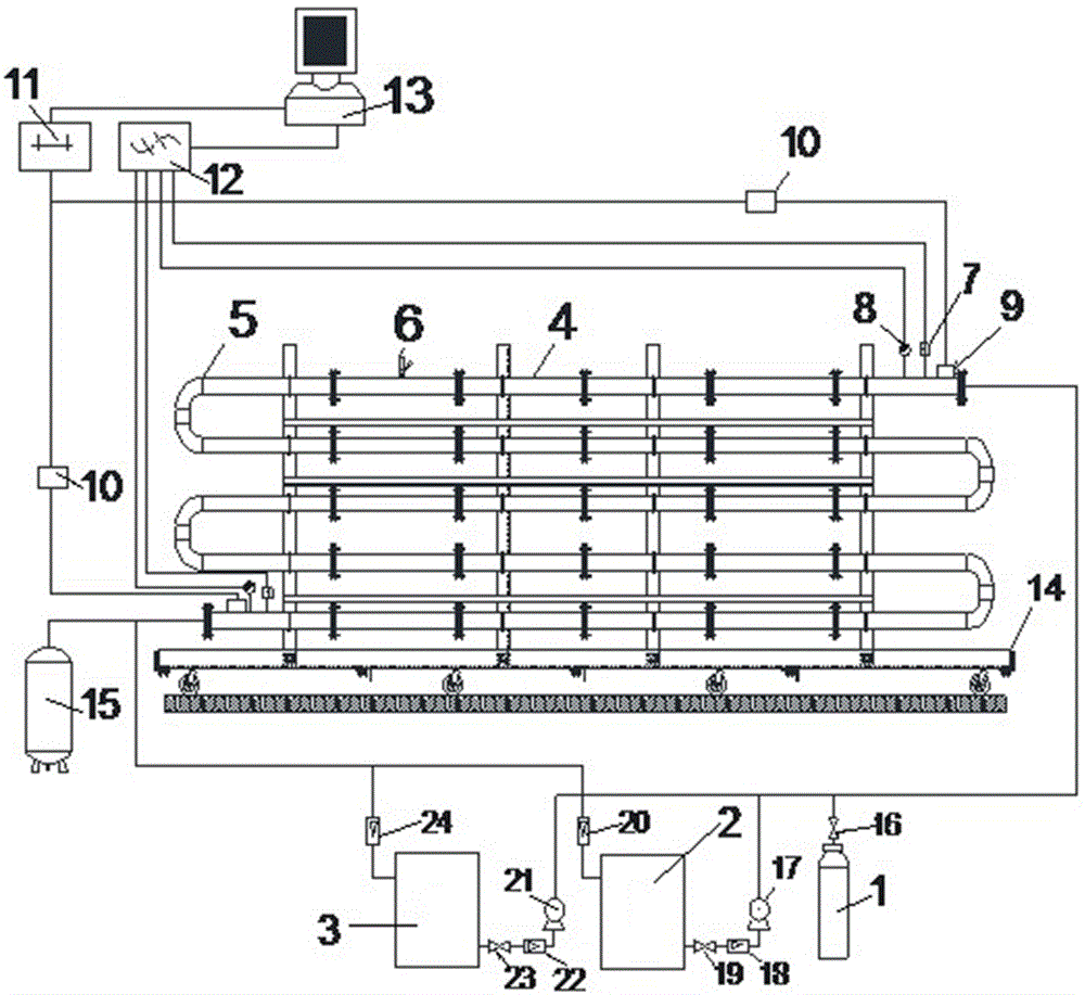 Pipeline leakage detecting and positioning experimental system and detection method thereof