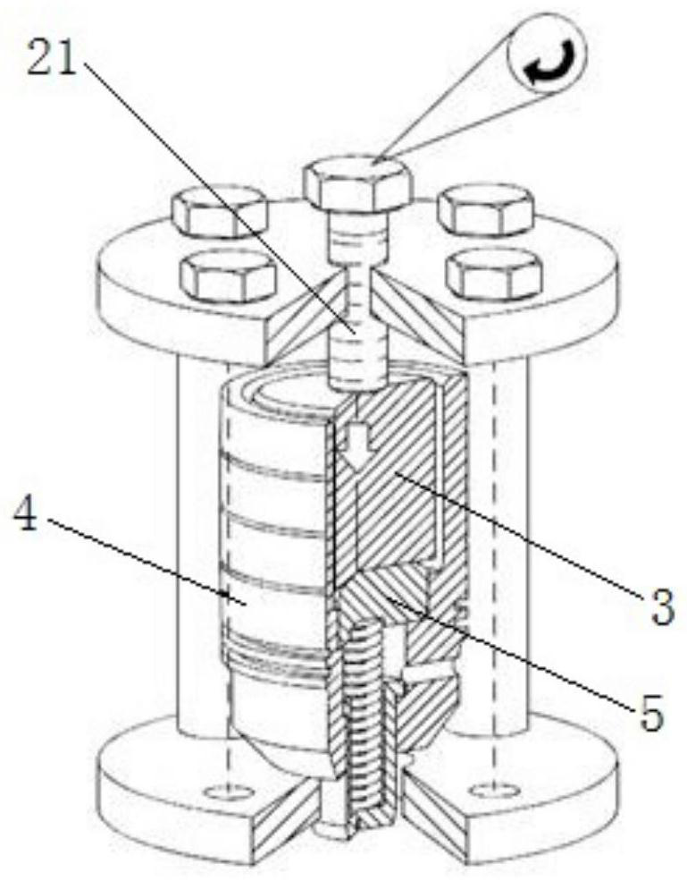 Disassembling and assembling tool for buffer piston at top of hydraulic piston