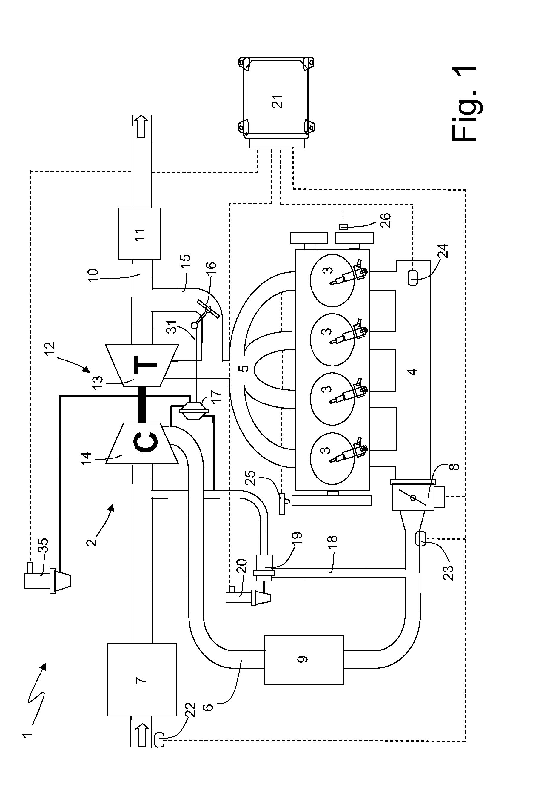 Method for controlling with adaptivity a wastegate in a turbocharged internal combustion engine