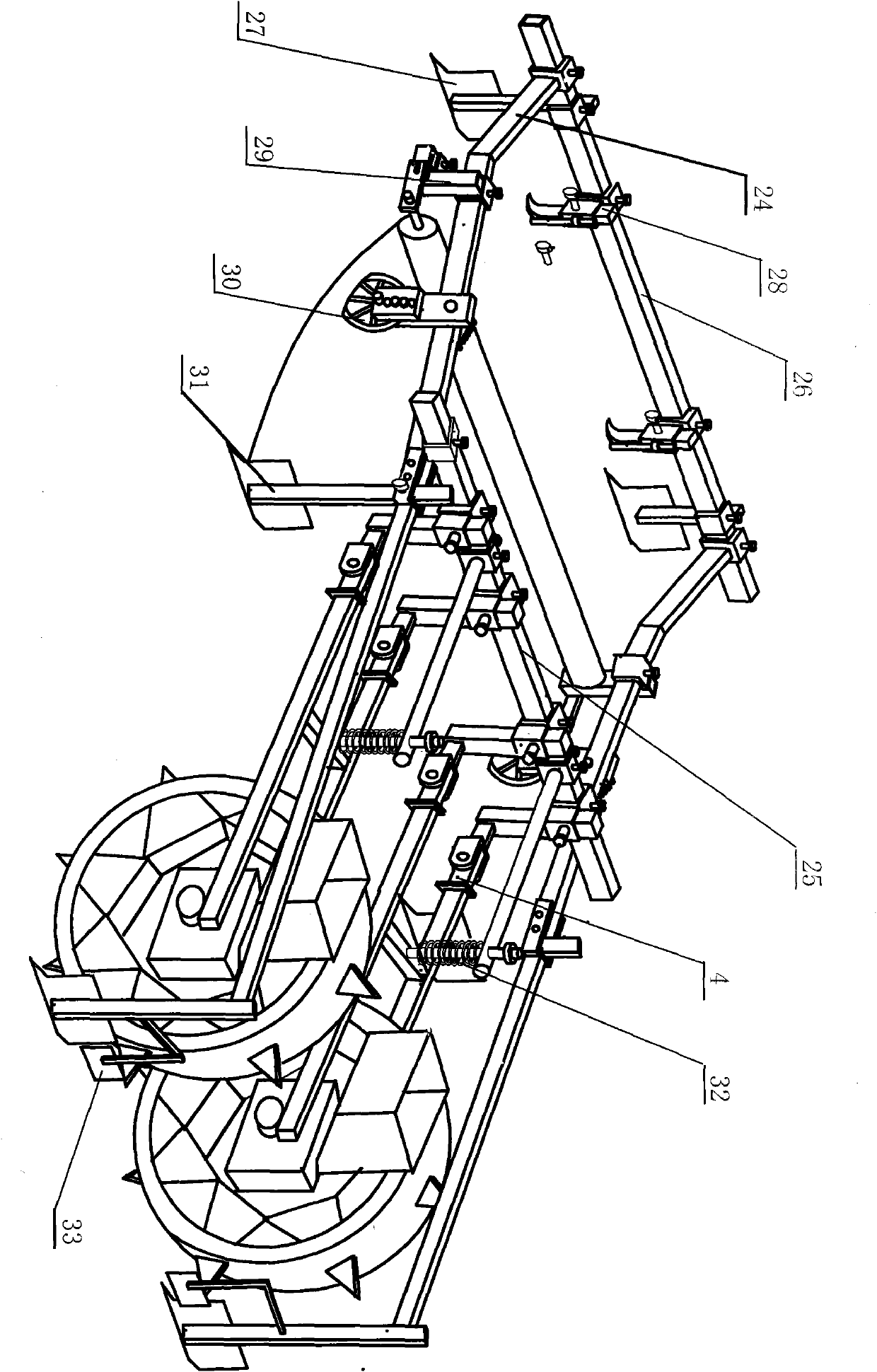 Uniset direct seeding machine and on-film hole-leveling direct seeding machine containing same