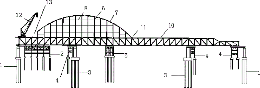 Large-span flexible arch skew back joining construction method