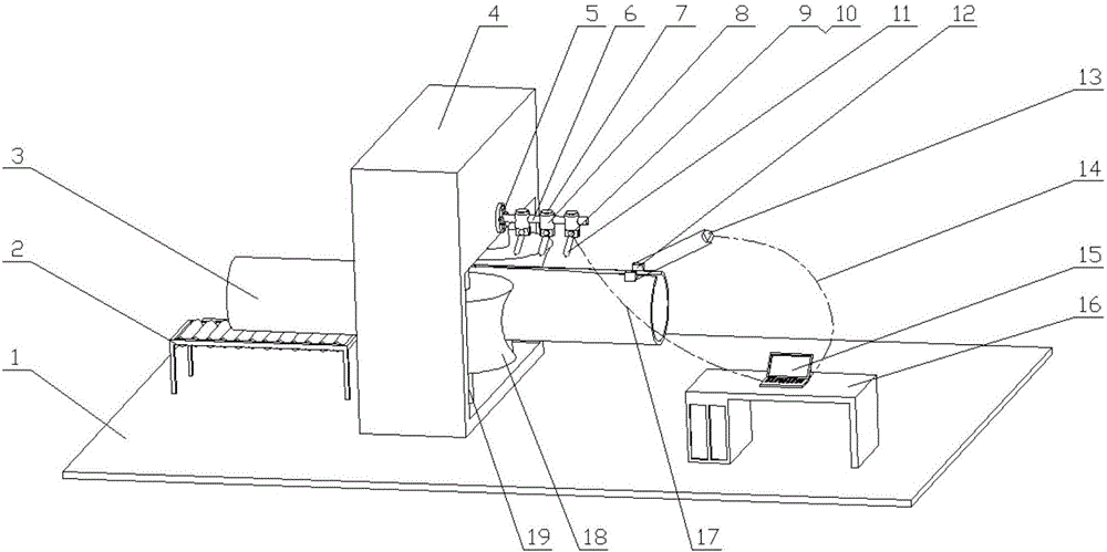 Online detection and control experimental device for welding temperature of electric resistance welding steel pipe