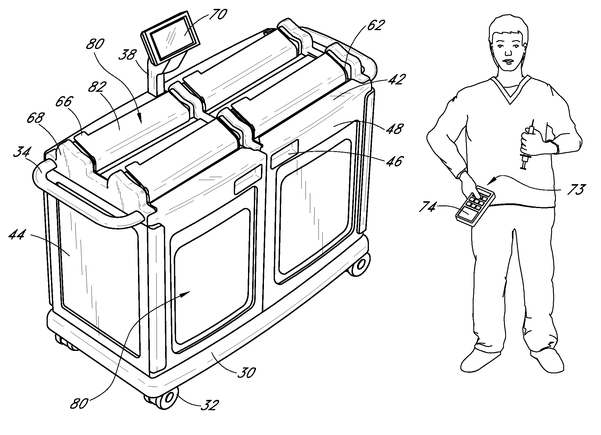 Waste sorting system utilizing removable liners