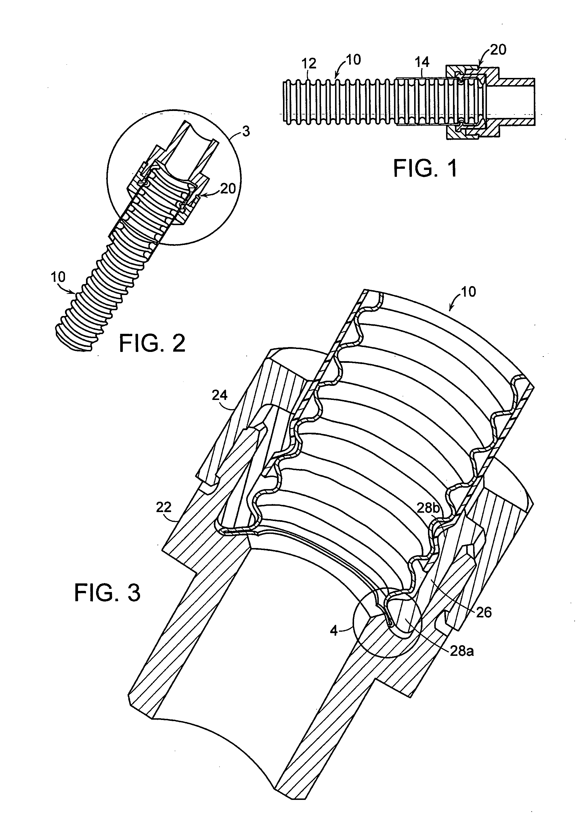 Sealing device with ridges for corrugated stainless steel tubing