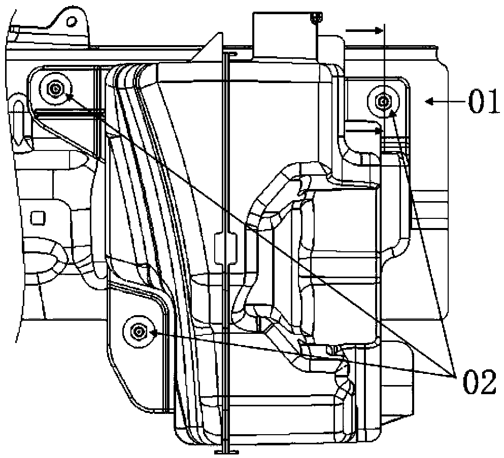 Automobile part fixing device and automobile comprising same