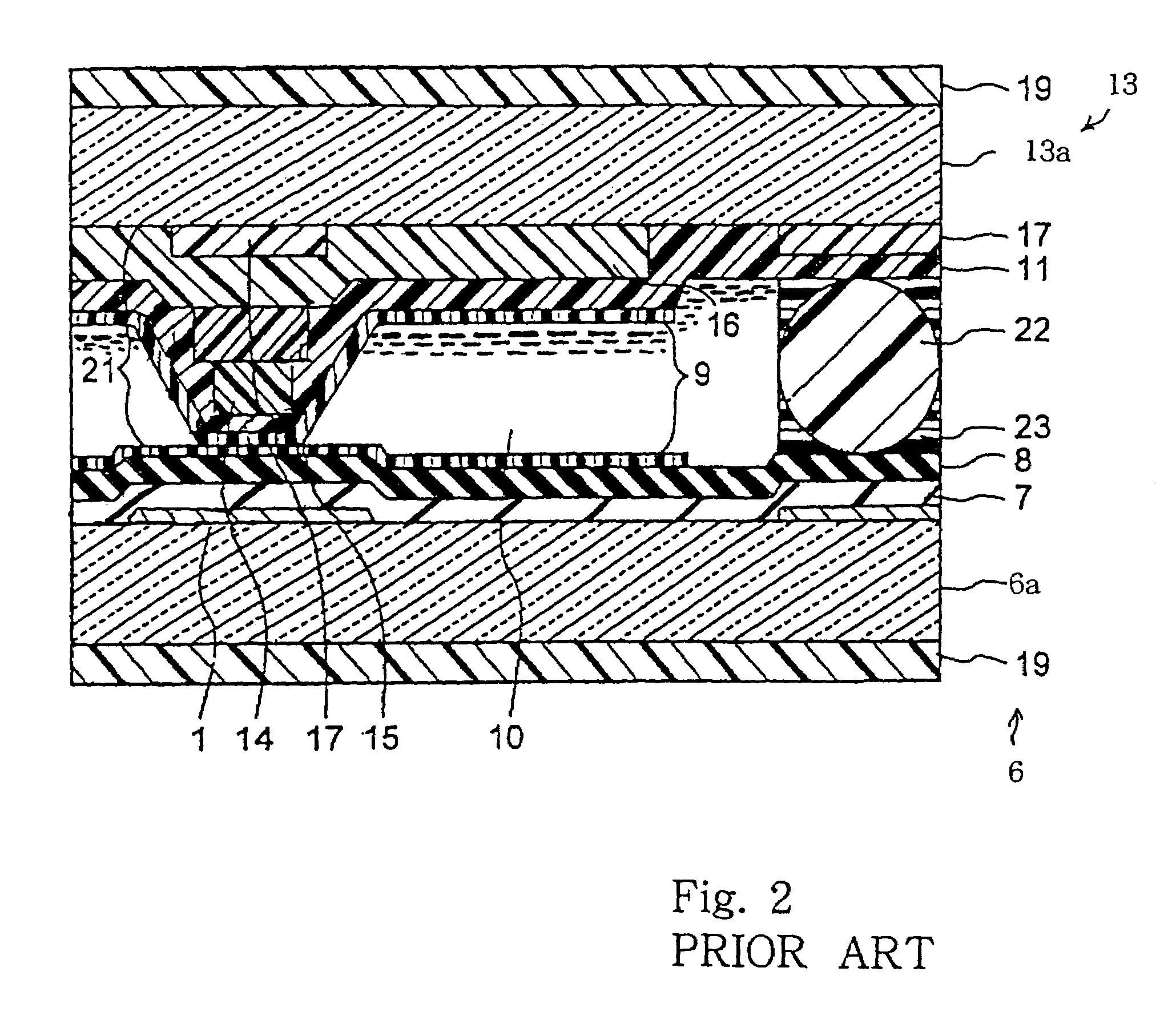 Liquid crystal display panel with wide column spacers for keeping gap constant and process for fabrication thereof