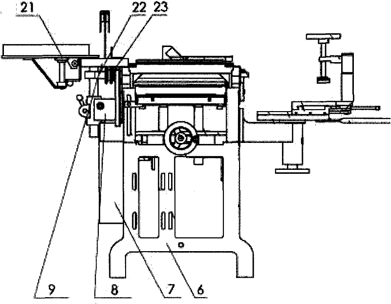 A multifunctional woodworking machine tool sawing mechanism