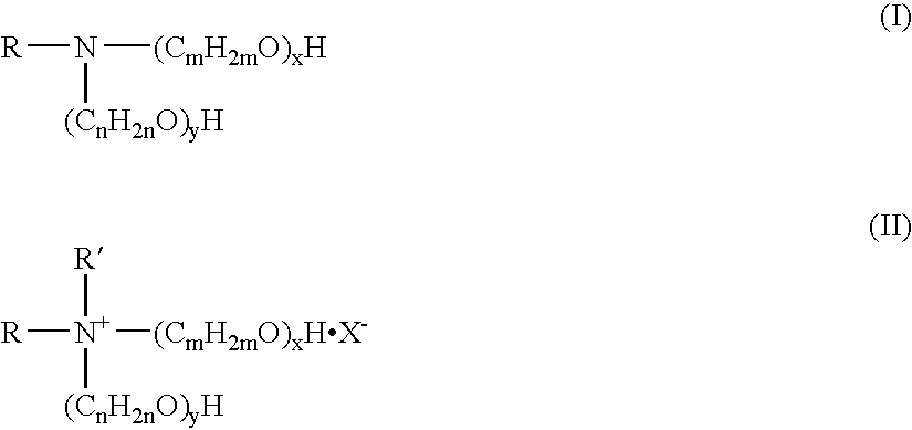 Hair care composition containing a polyalkylene (n) alkylamine which provide hair volume reduction