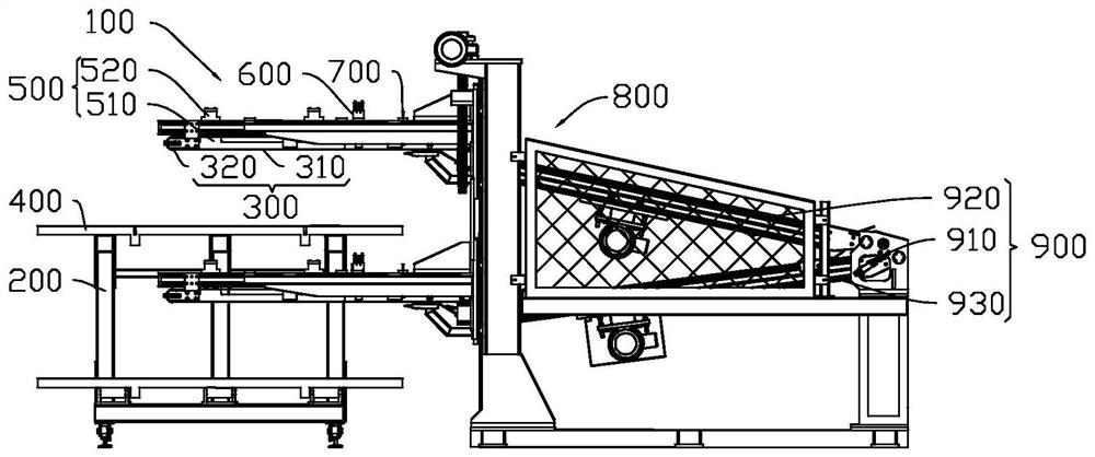 Laminating device and silicon steel sheet receiving equipment