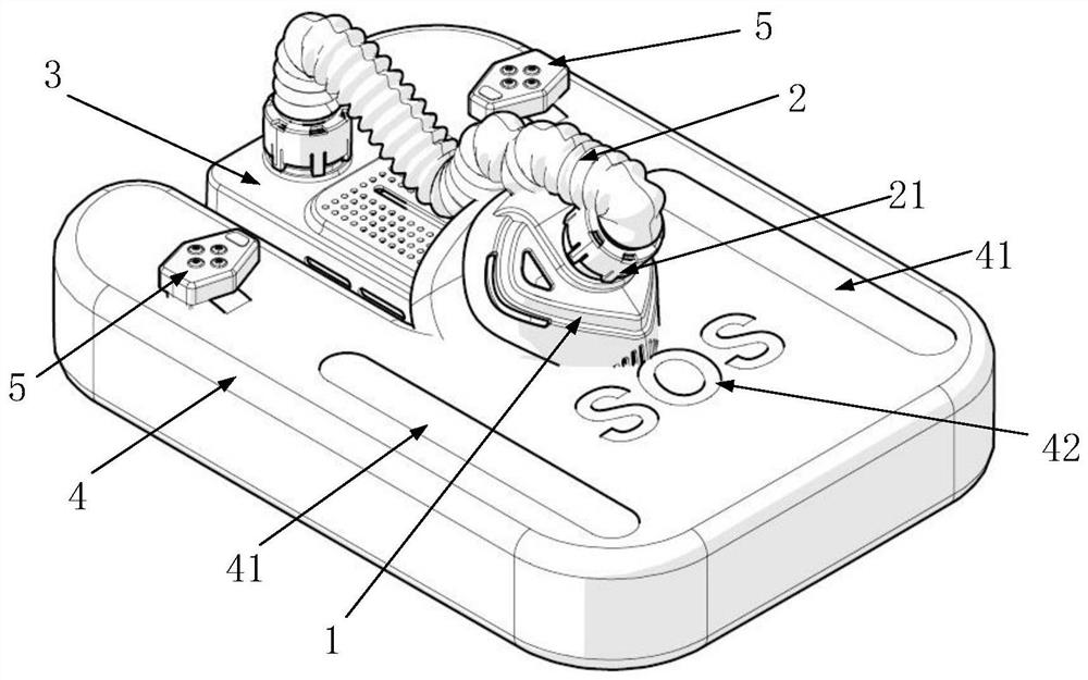 A portable self-rescue breathing apparatus