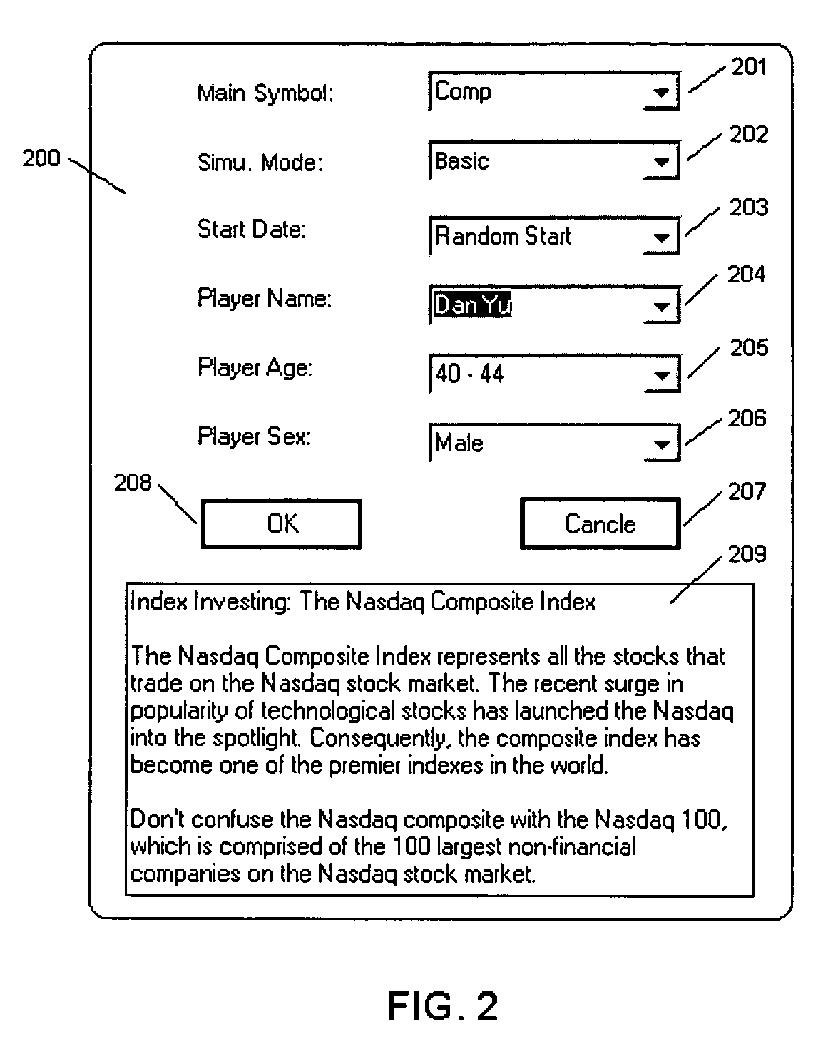 Investment chart-based interactive trade simulation training and game system