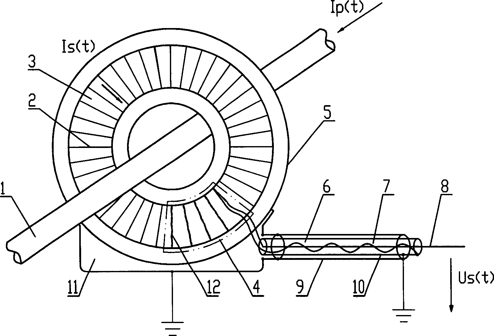 Low-power electronic current mutual inductor