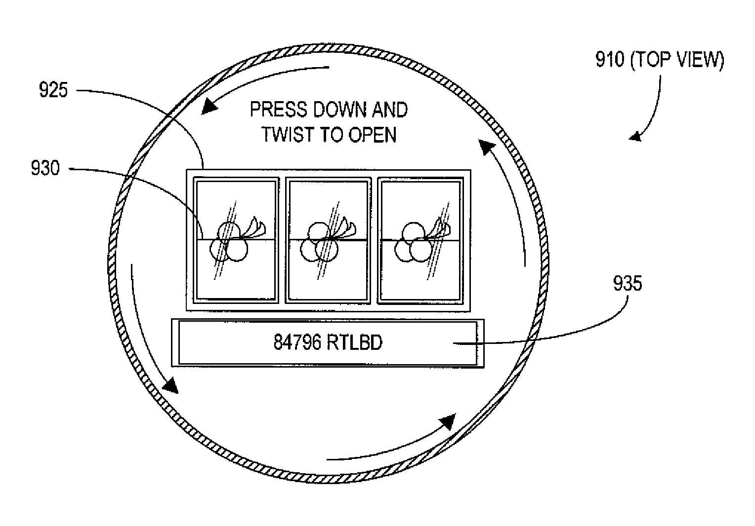 Method and apparatus for outputting a result of a game via a container