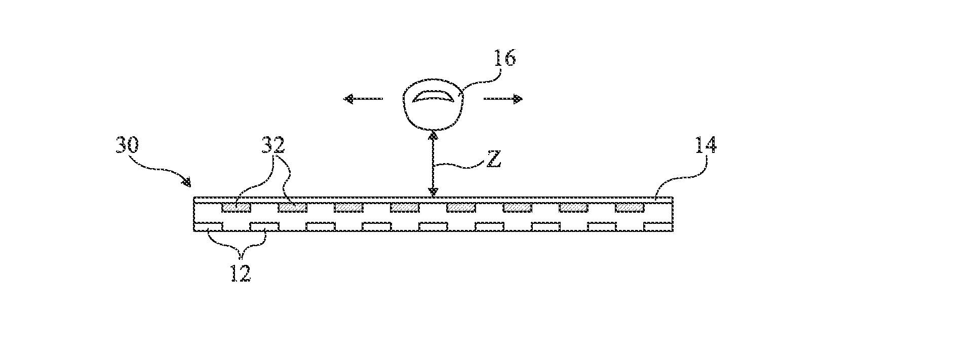 Contactless user interface having organic semiconductor components