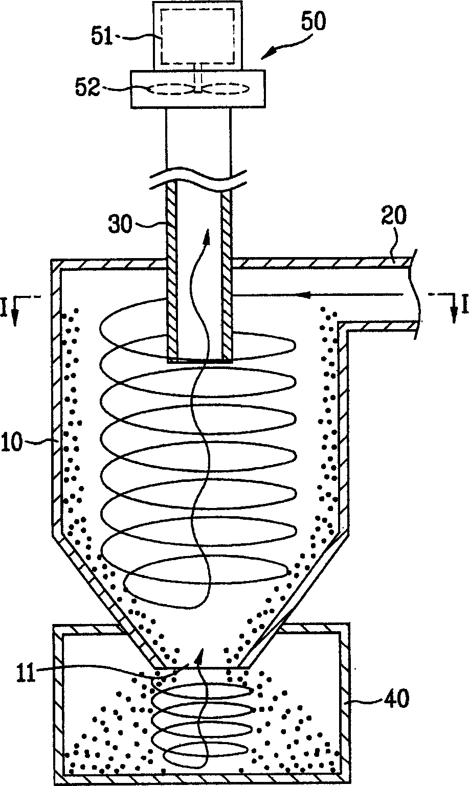 Centrifugal type dust collector