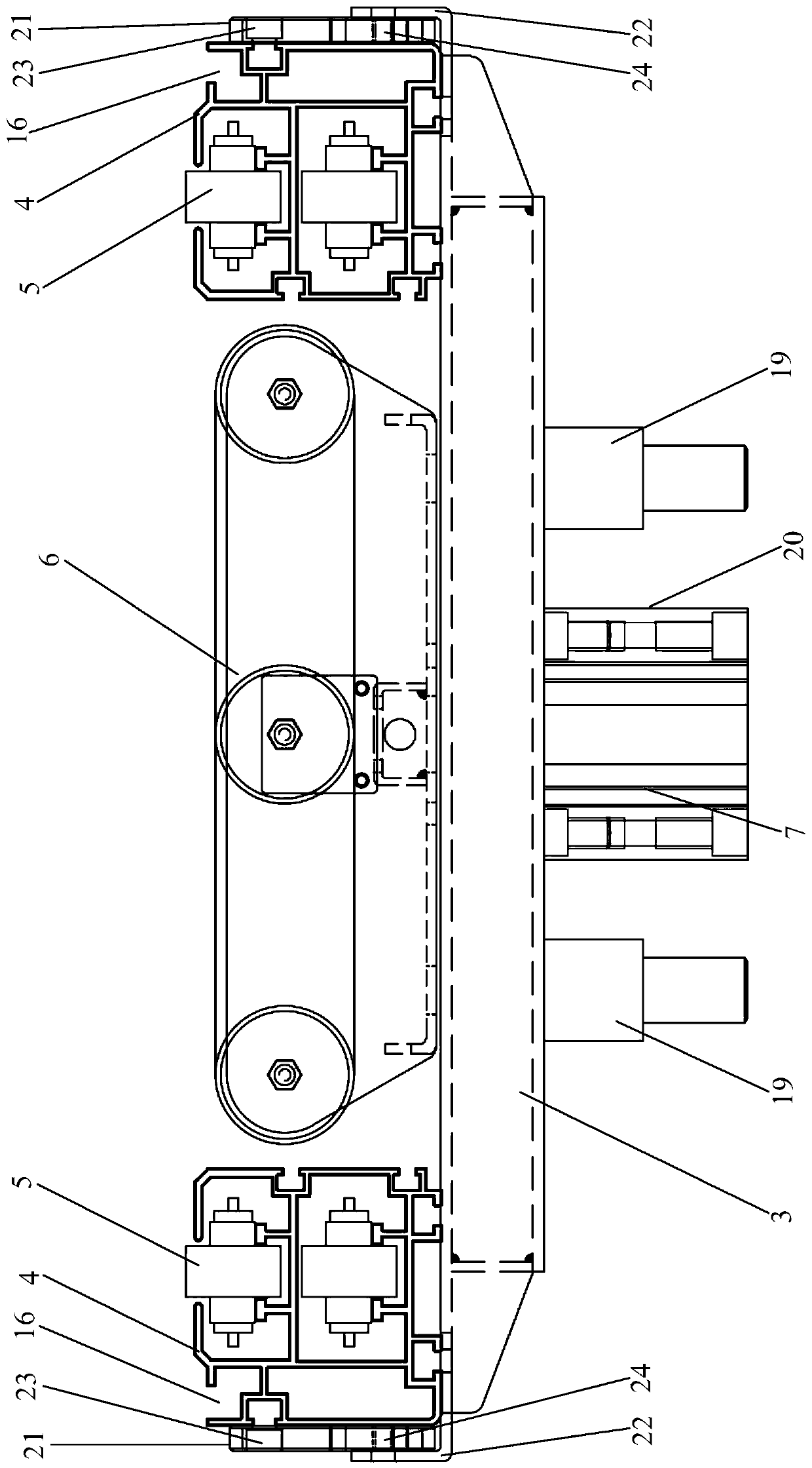 Double-speed chain conveyor line transfer mechanism