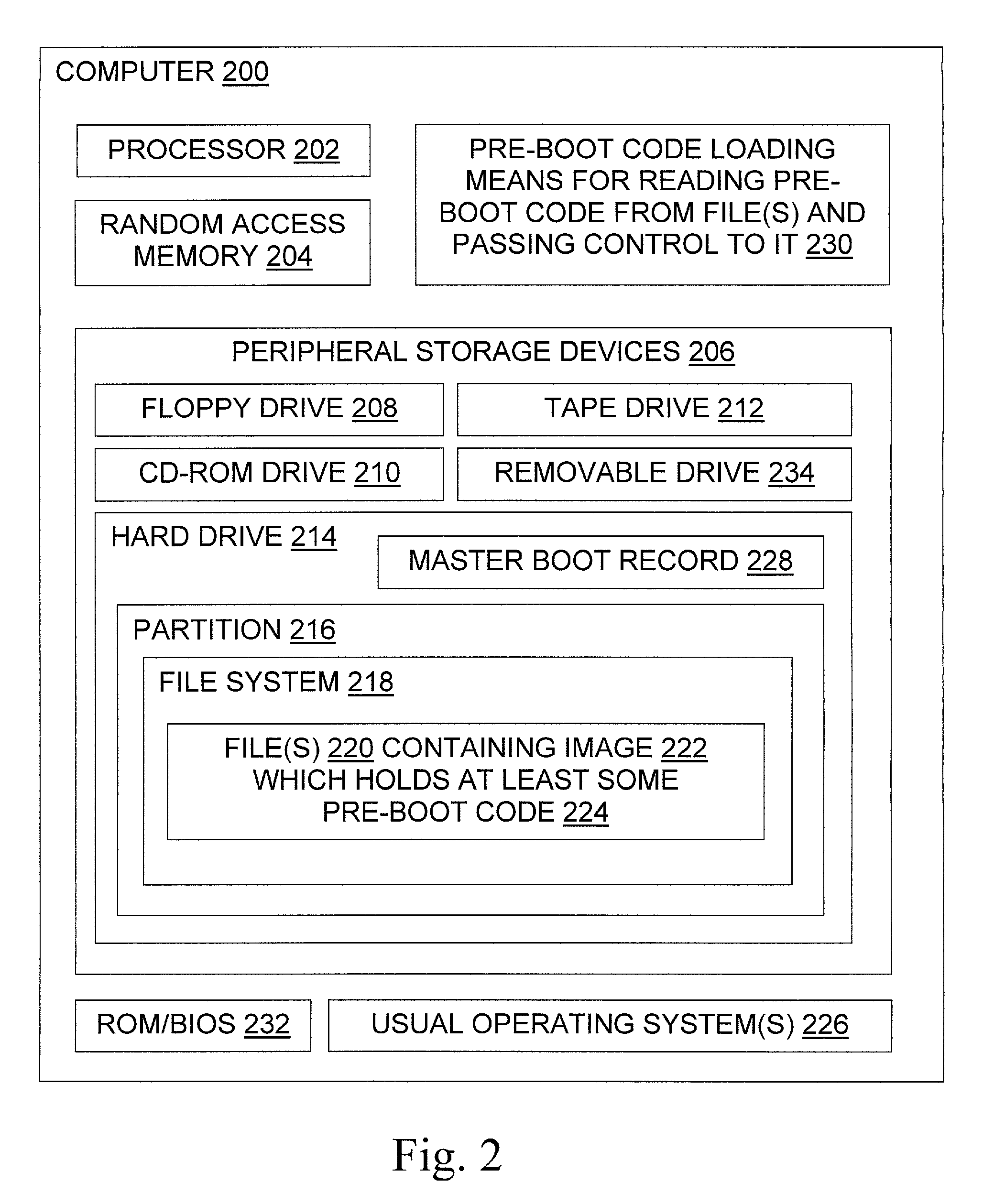 Booting an operating system or running other pre-boot code from a file stored under a different operating system