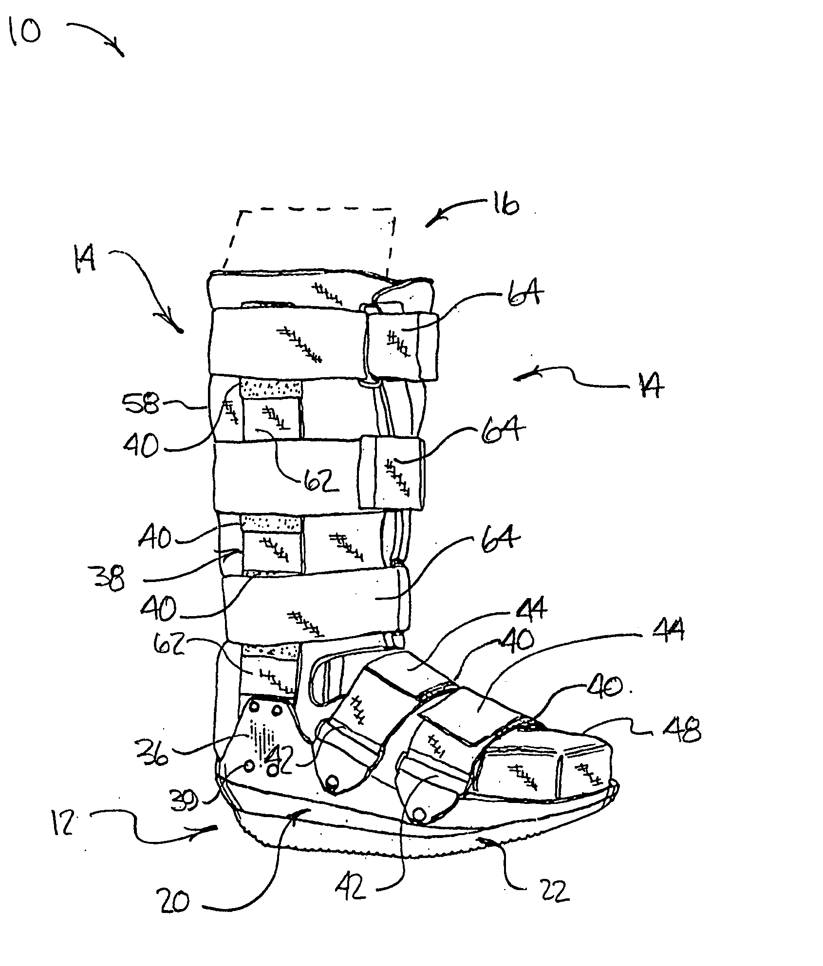 Walking boot for diabetic and other patients