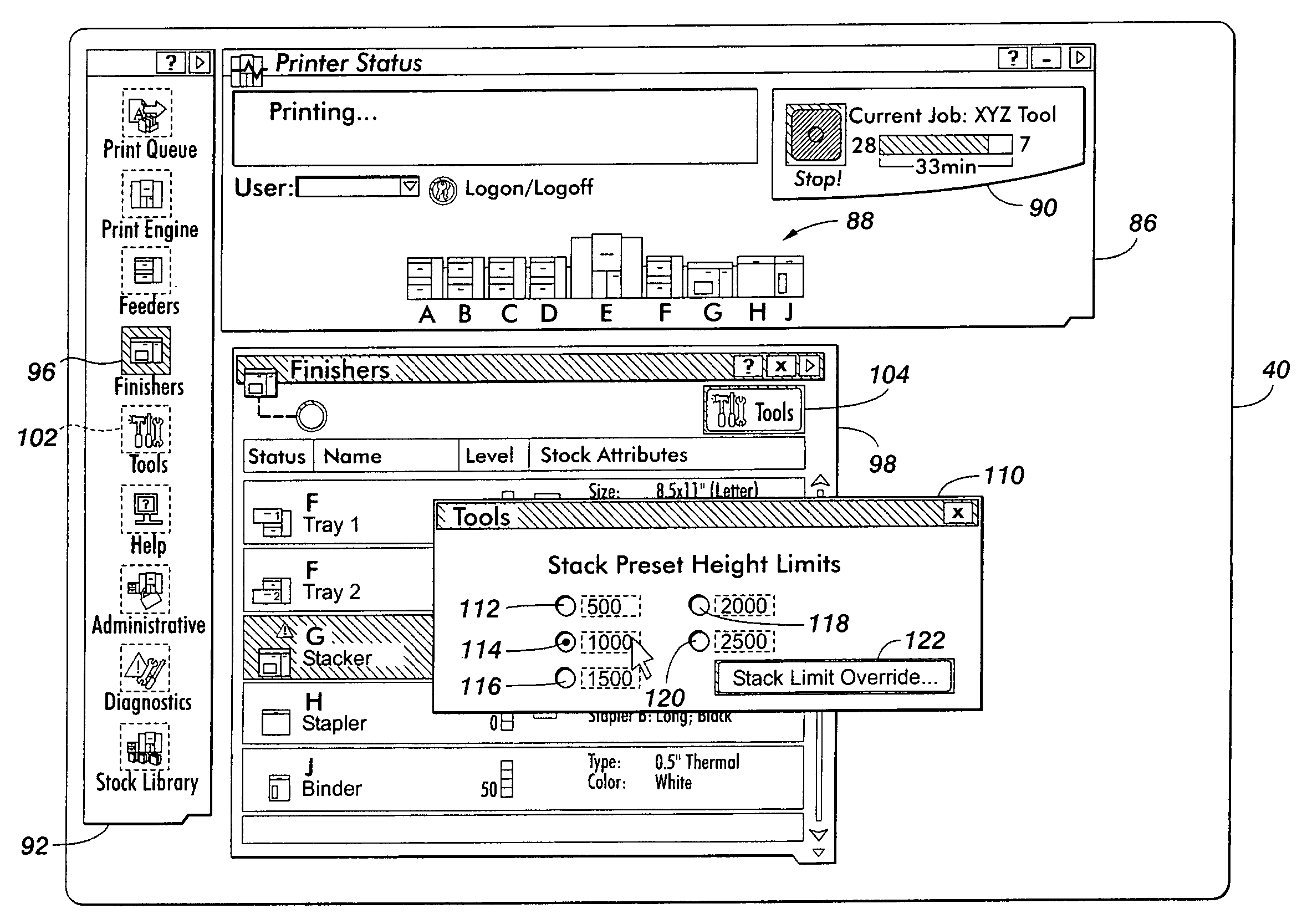 Override of stack limit settings