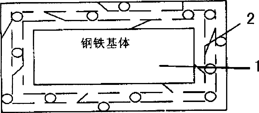 Method for preparing composite organic protective film on surface of steel