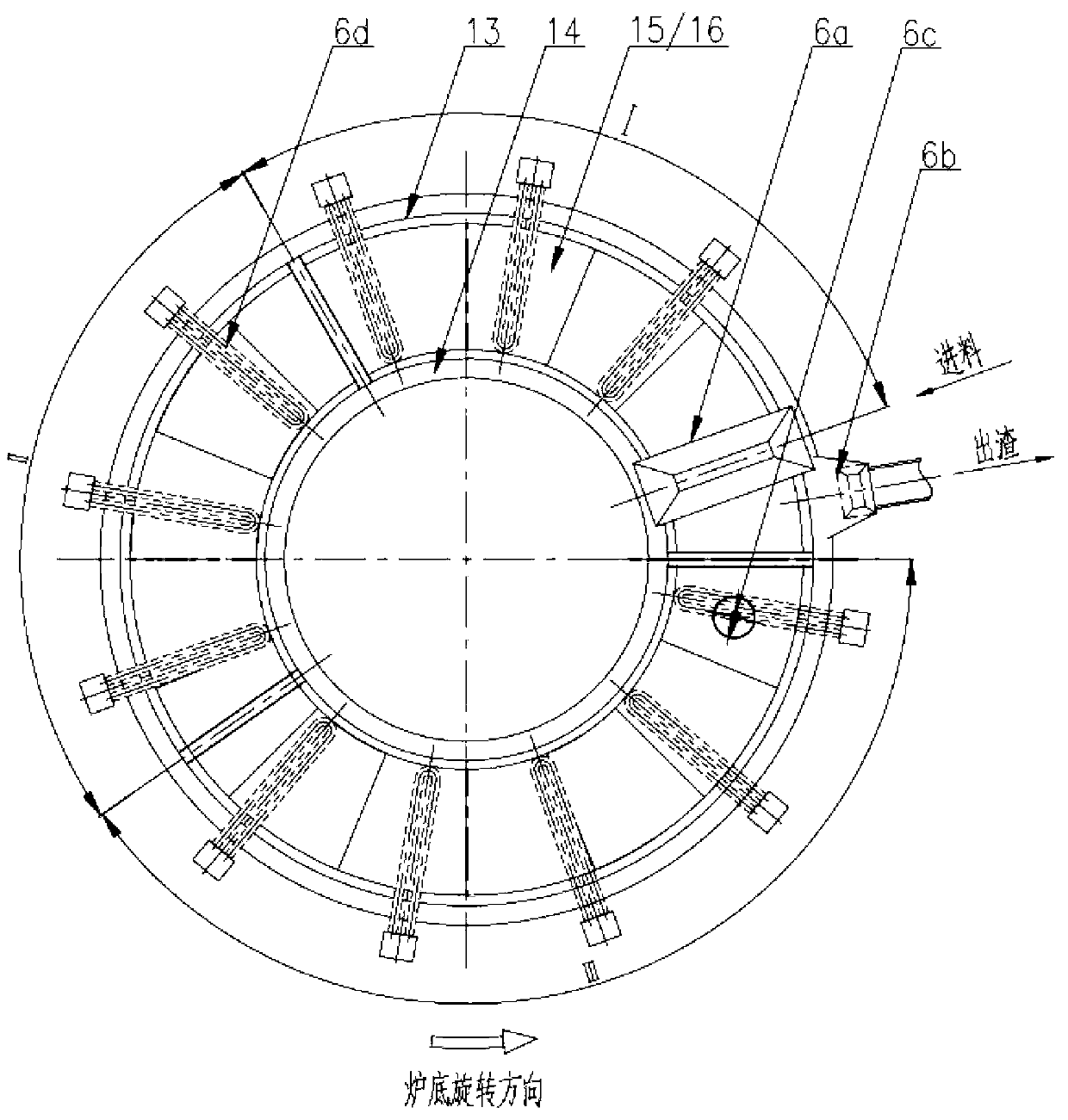 Method and equipment for producing yellow phosphorus by utilizing closed annular heating furnace