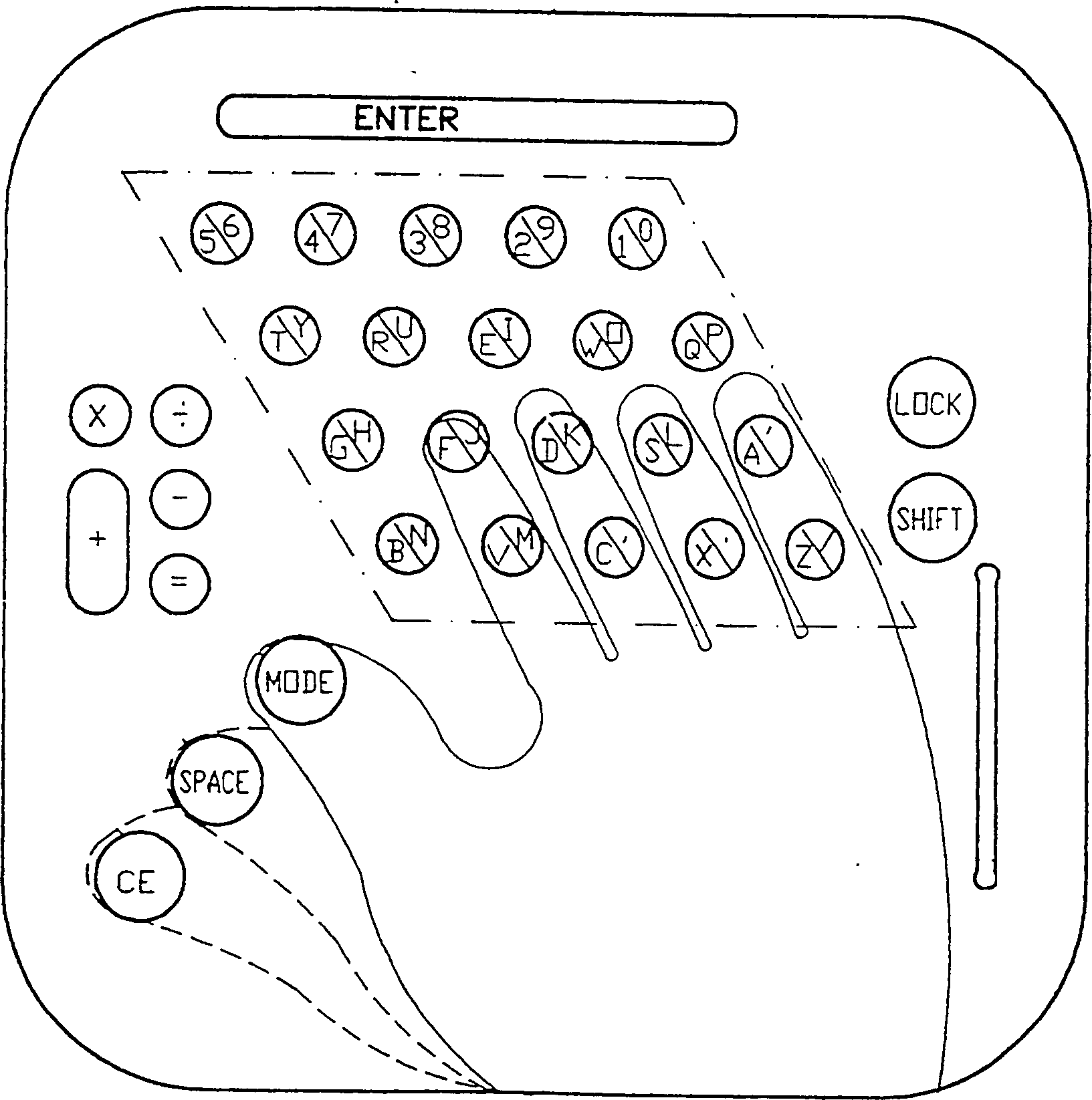 Finger identifying keyboard