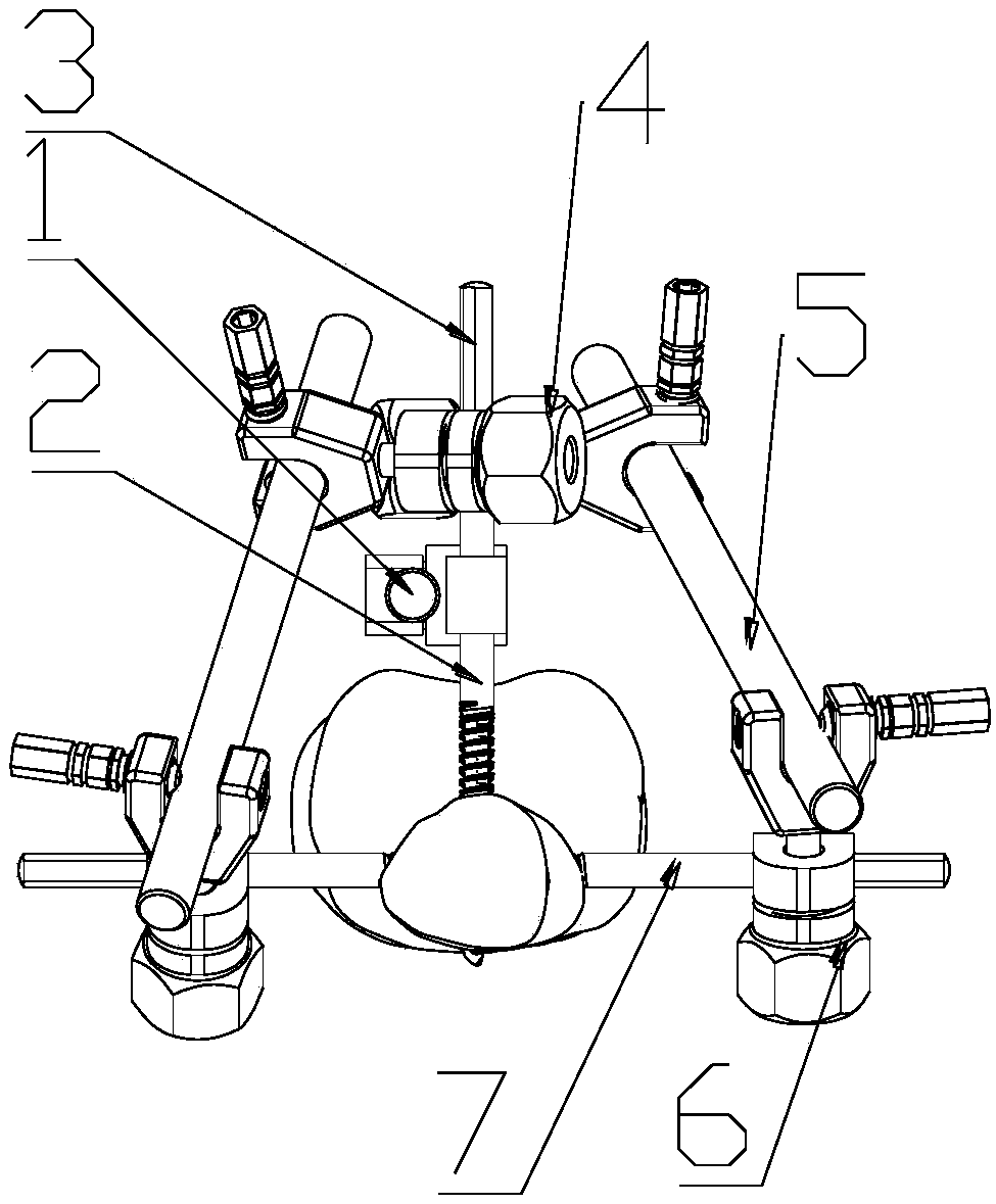 Installation device for transverse external fixation needles for hand bones