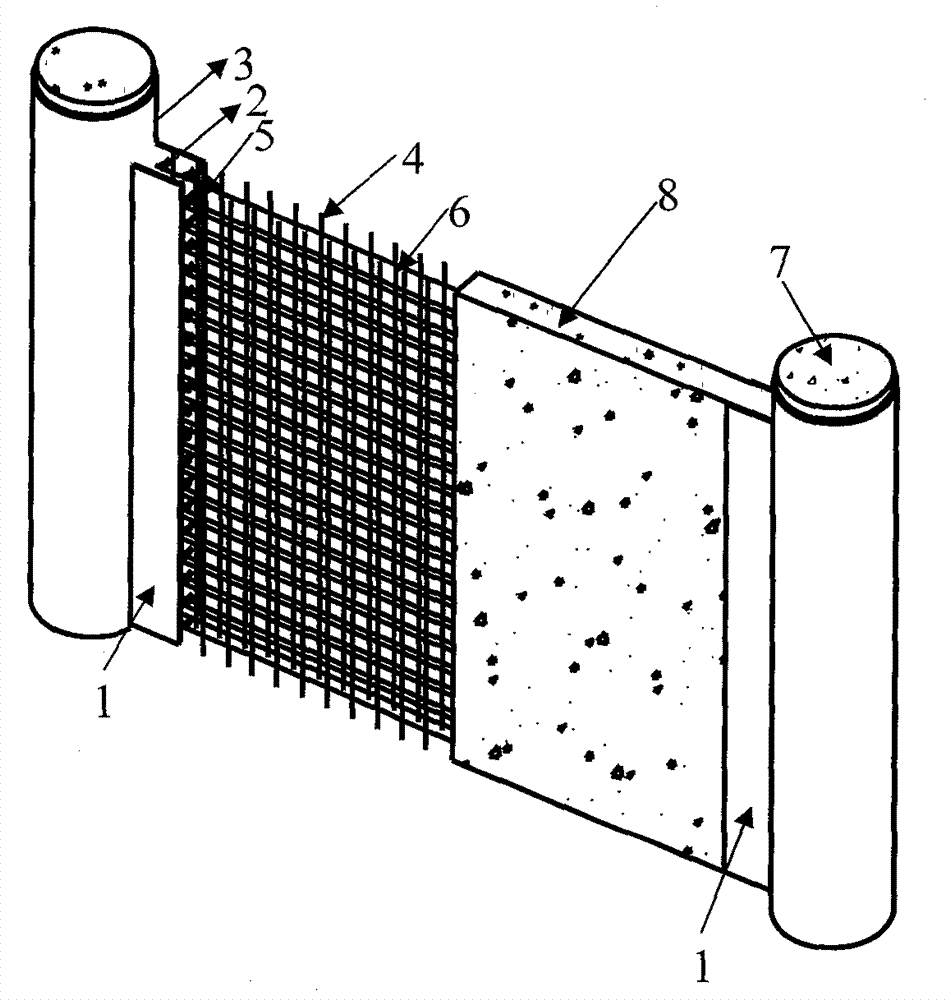 Node connection method for circular steel tube concrete column and reinforced concrete shear wall