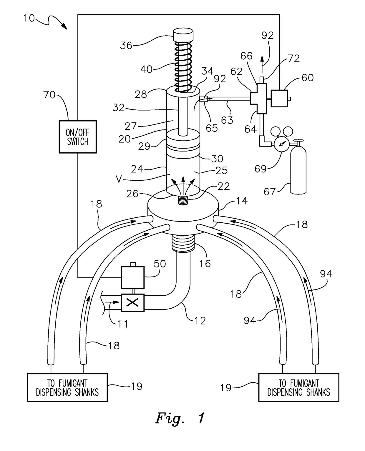 Vacuum Shut Off Valve Mechanism For A Soil Fumigant Applicator Rig