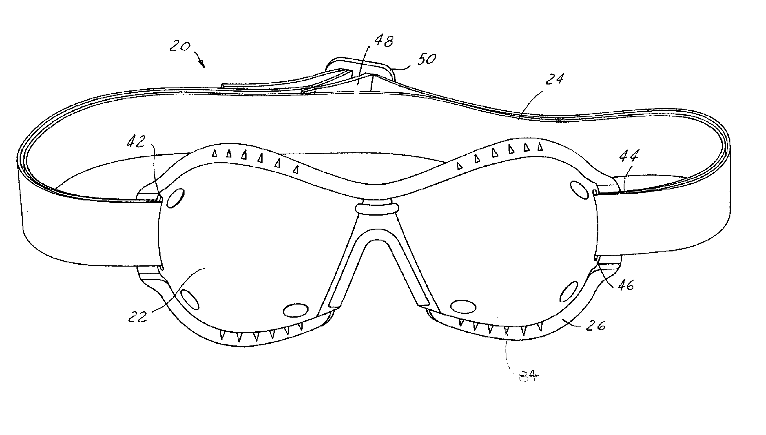 Protective eyewear with detachable frame