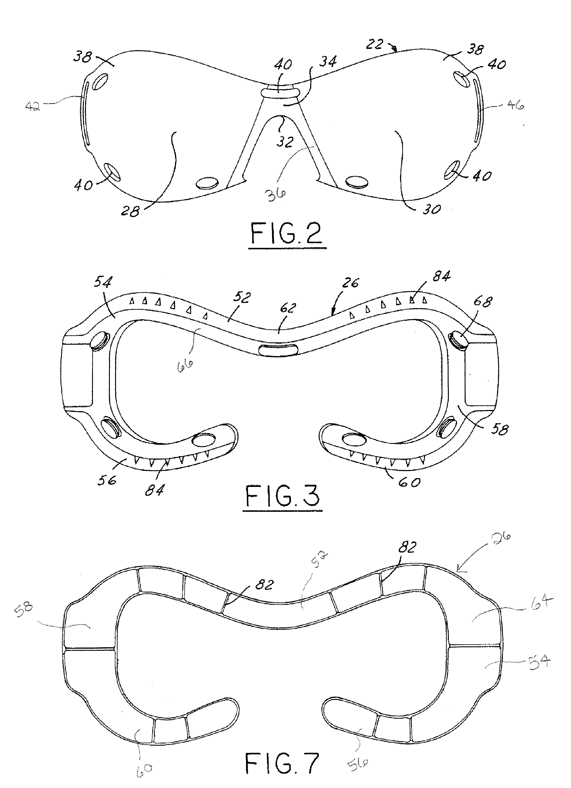 Protective eyewear with detachable frame