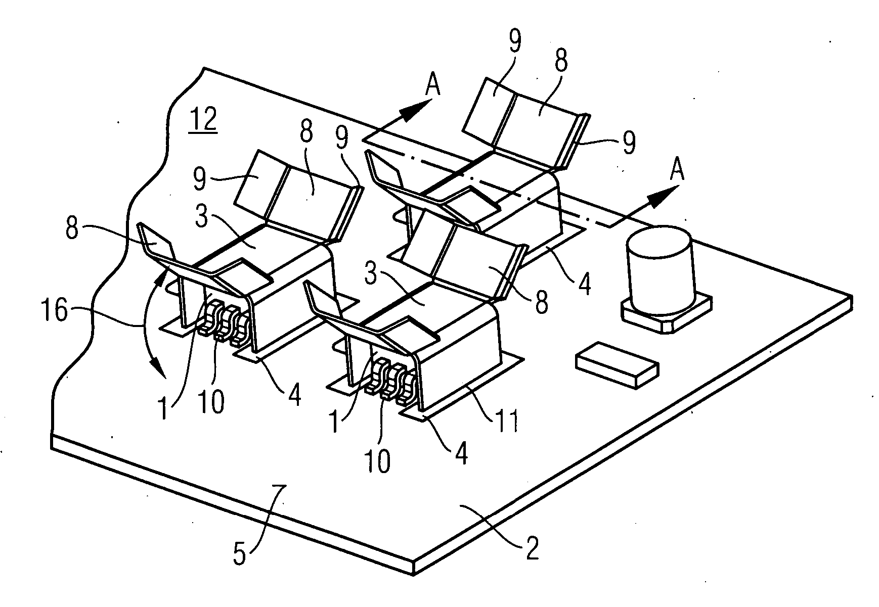 Arrangement for cooling SMD power components on a printed circuit board