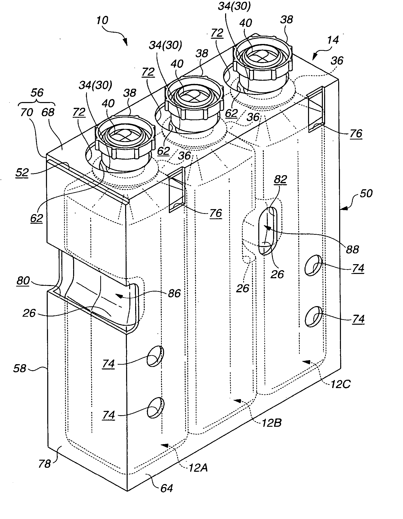 Photographic processing agent cartridge and container usable therein