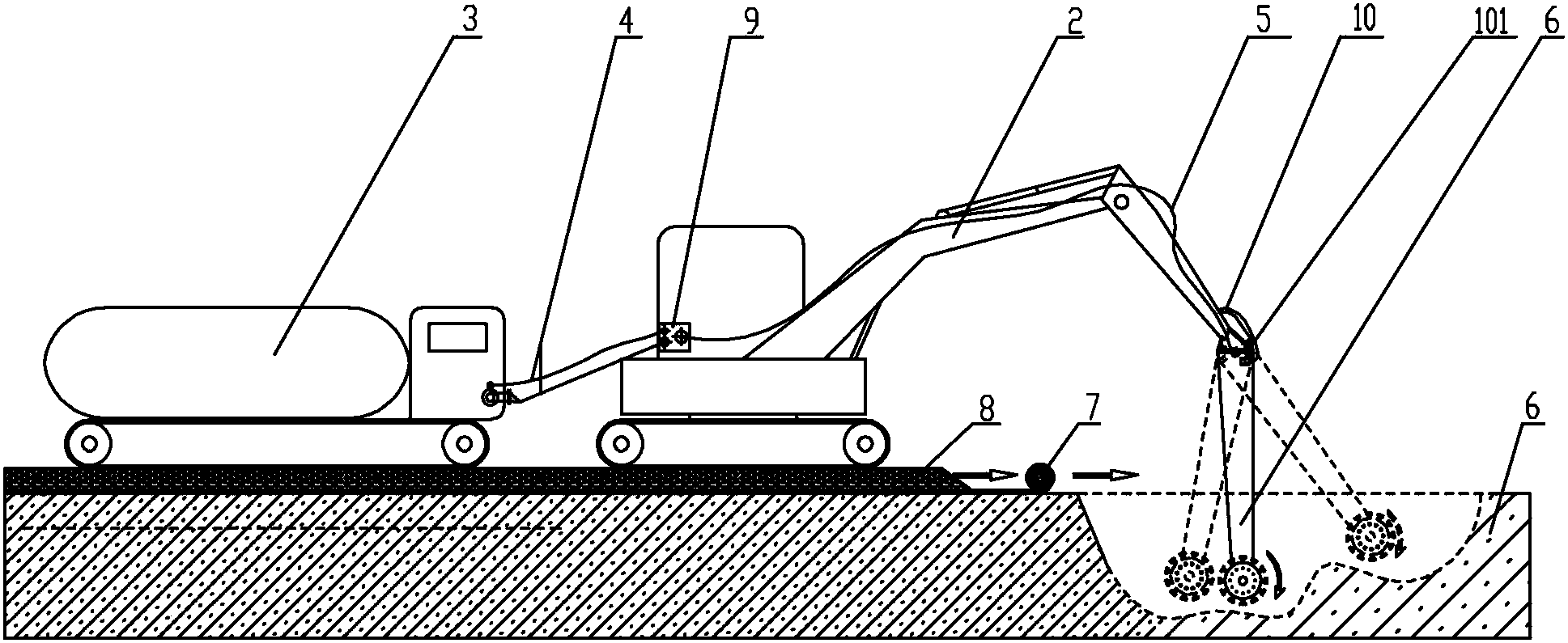 Contaminated soil in-situ solidification stabilizing treatment system and method