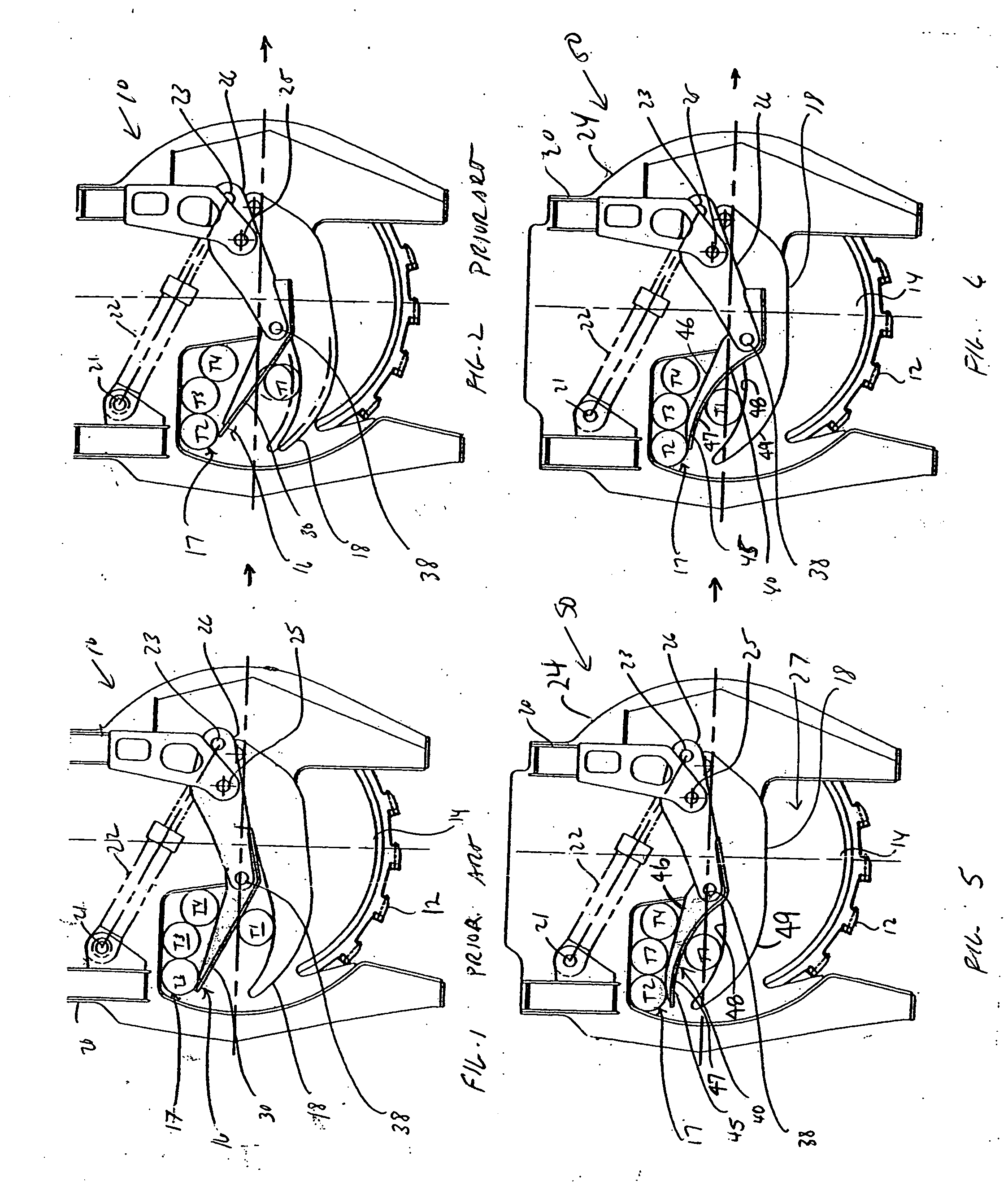 Felling head accumulator arm