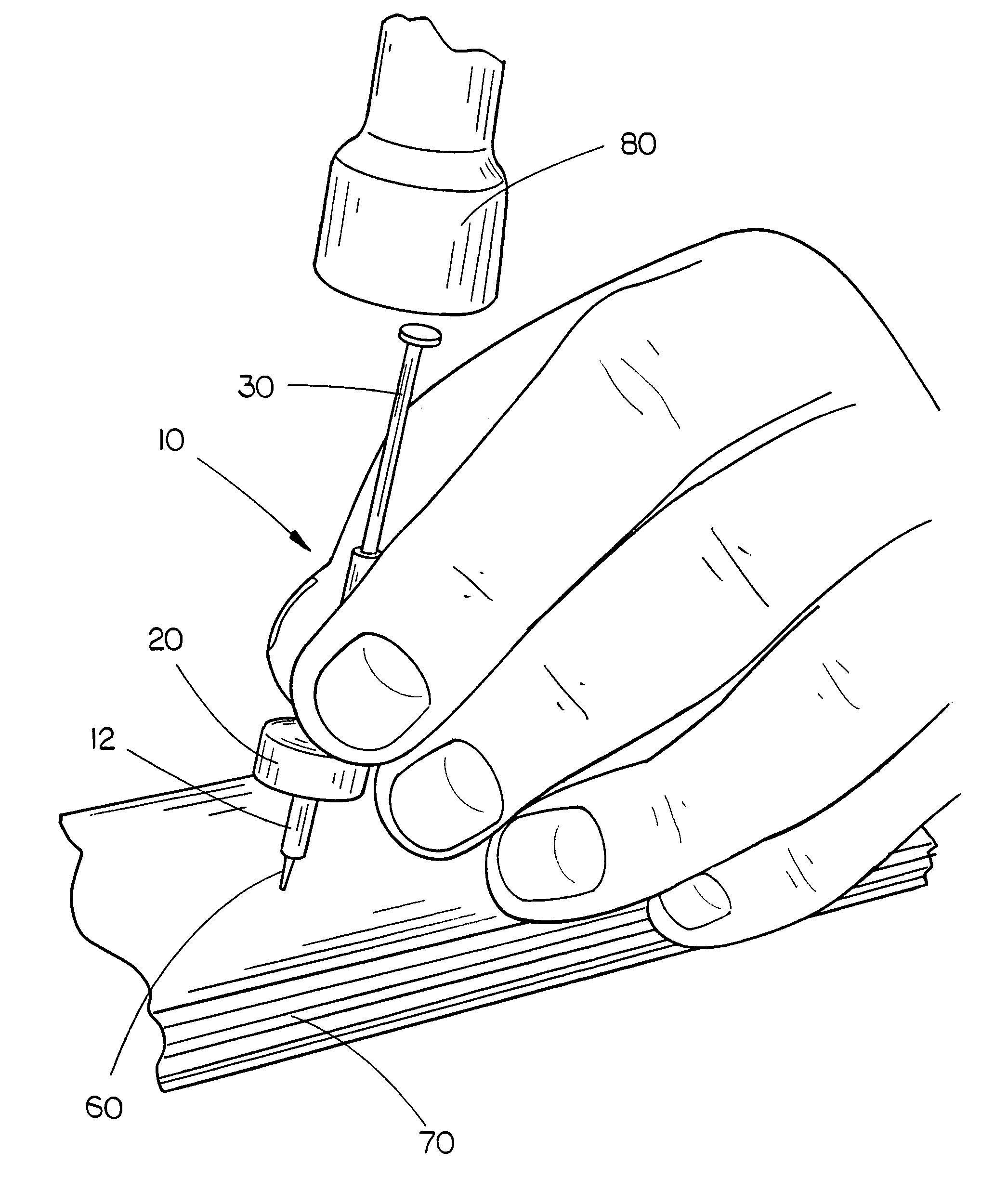 Nail holding and driving device