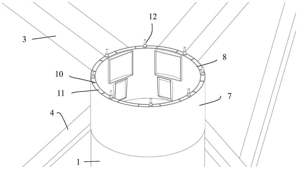 Floating type wind power foundation with steel-concrete mixed structure