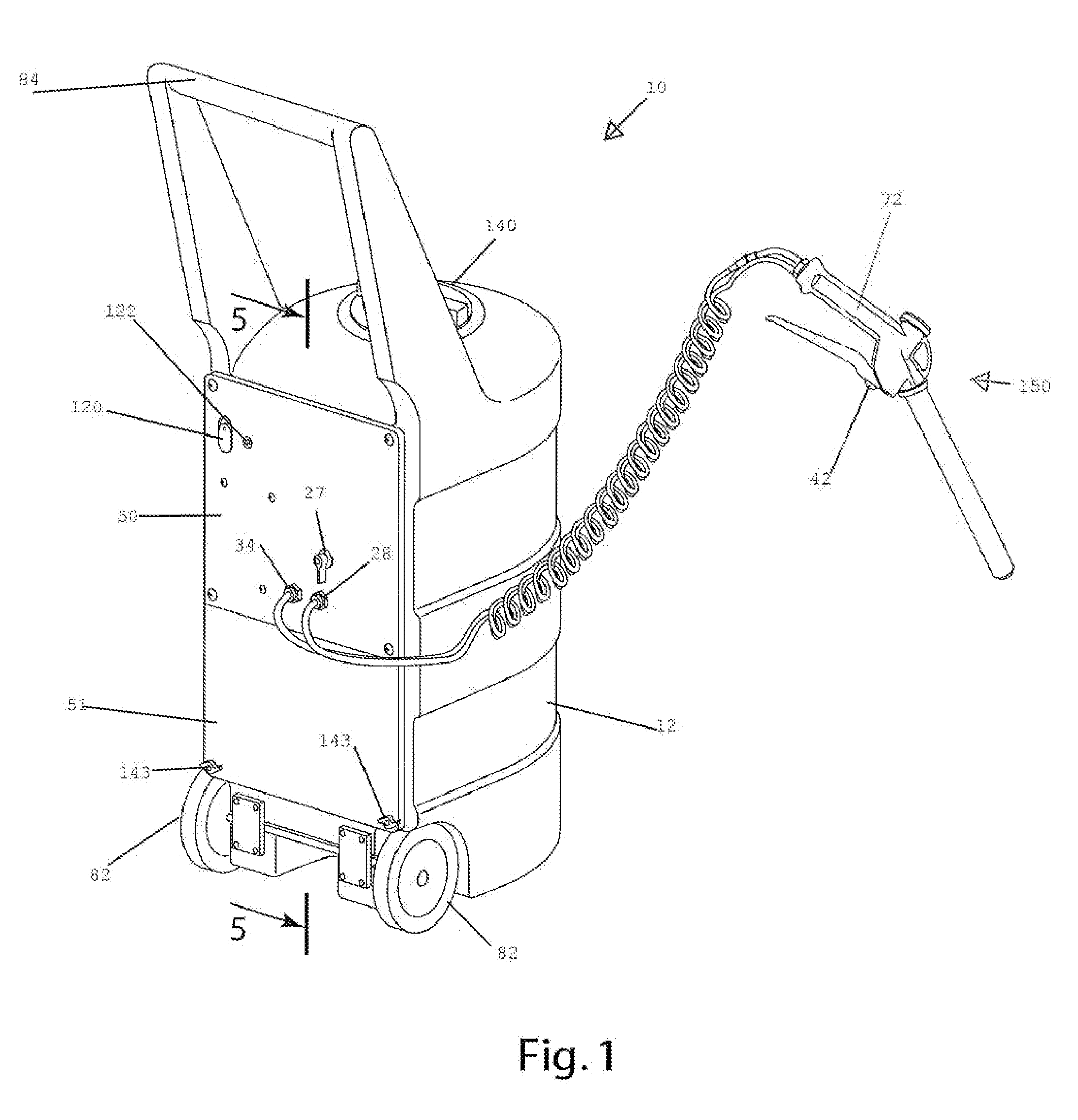 Portable powered foaming sprayer