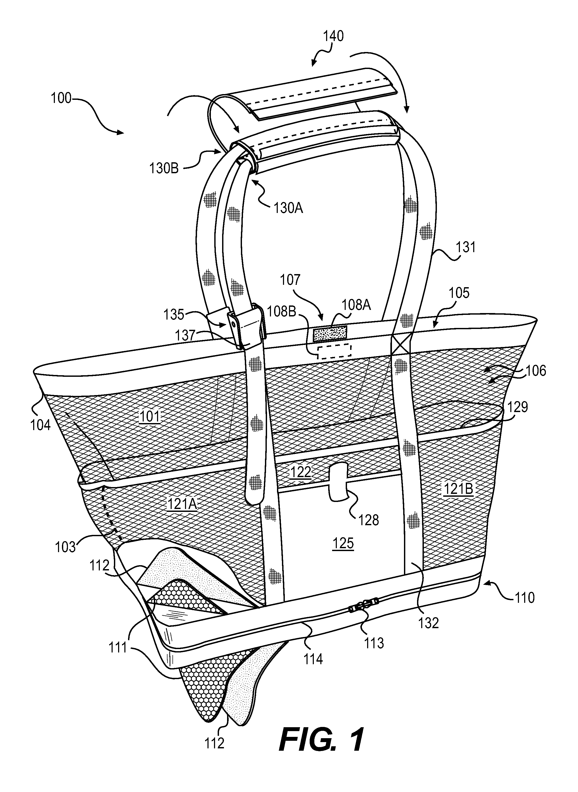 Self-supporting bag with insulated compartment